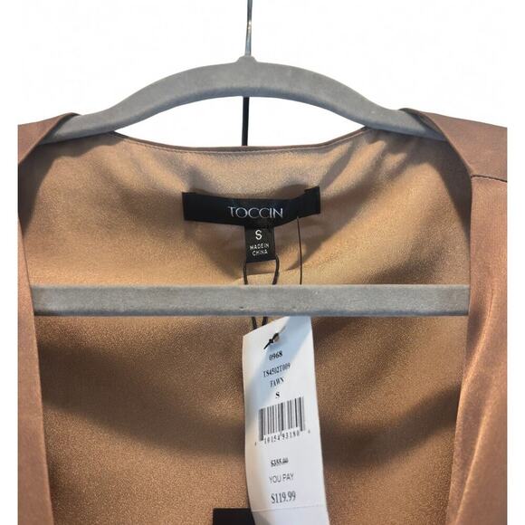Toccin Remy Wrap Fawn Blouse with Ring Size S - Picture 4 of 4